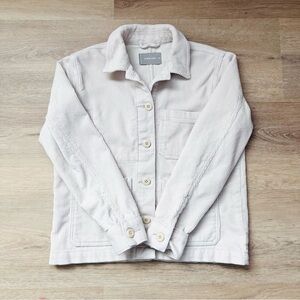 Everlane Corduroy Chore Jacket XS Stone Beige Classic Button Front Patch Pockets
